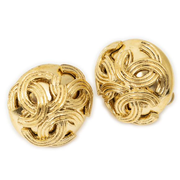 Chanel Triple CC Round Clip On Earrings - Picture 1 of 3